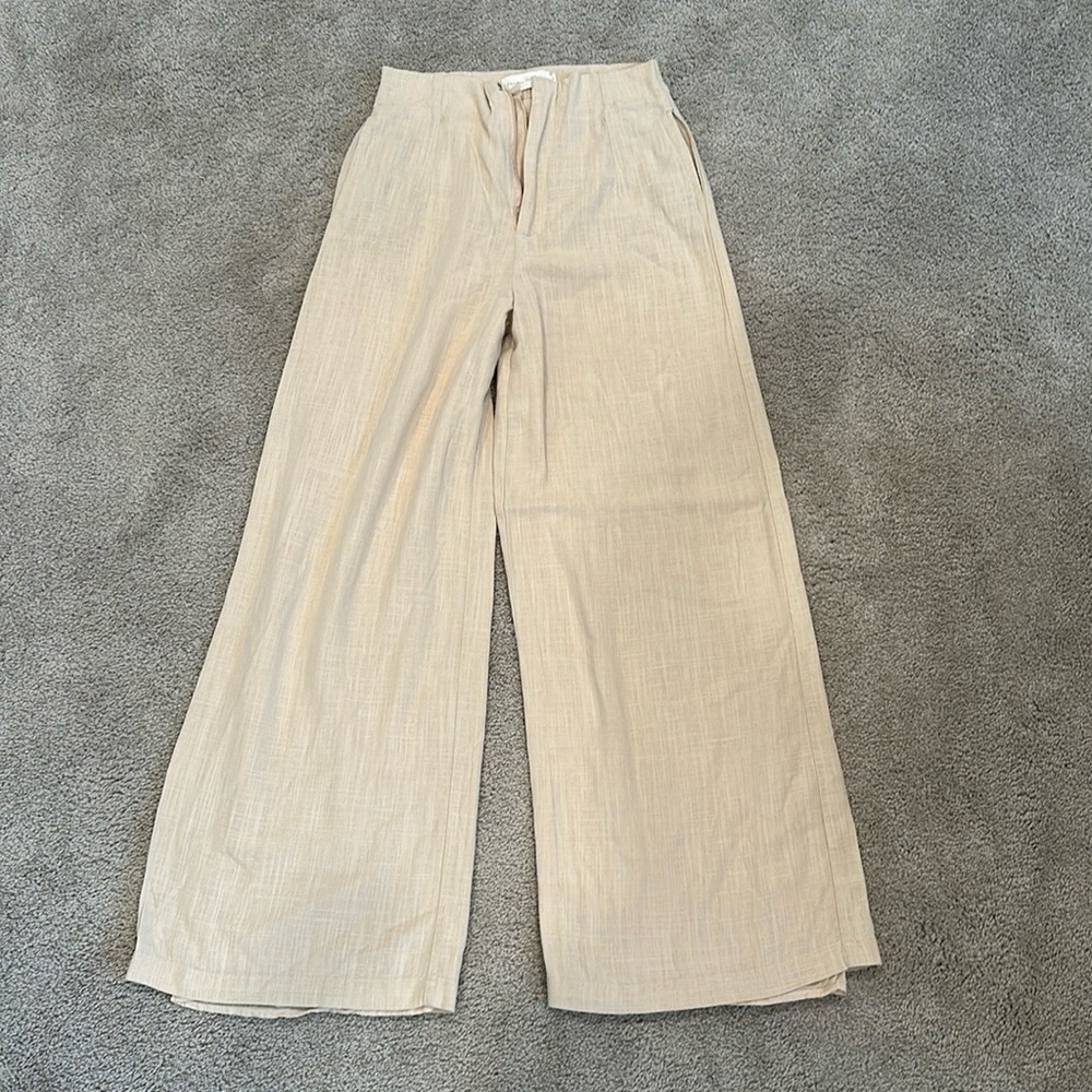 High waisted cotton pants